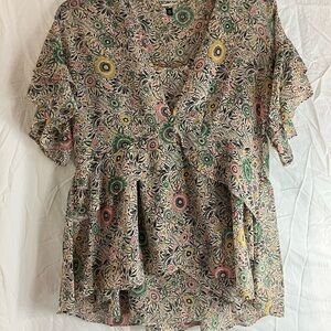 CAbi Multicolor Floral Blouse
